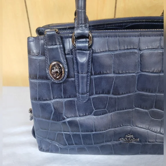 Coach Croc Embossed Leather Brooklyn 28 Caryall - Picture 10 of 16